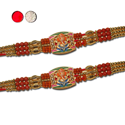 "Designer Fancy Rakhi - FR- 8190 A - Code 096 (2 RAKHIS) - Click here to View more details about this Product